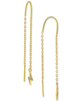 Giani Bernini Cubic Zirconia Lightening Bolt Threader Earrings, Created for Macy's