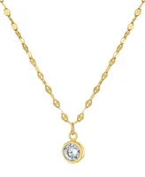 Giani Bernini Cubic Zirconia Bezel Solitaire Pendant Necklace in 18k Gold-Plated Sterling Silver, 16" + 2" extender, Created for Macy's