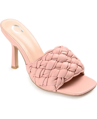 Journee Collection Women's Raquelah Woven Stiletto Sandals