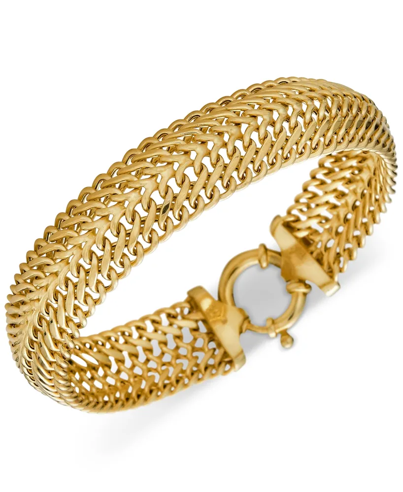 Made in Italy Mens 56mm DiamondCut Hollow Cuban Curb Chain Bracelet in 10K  Gold  85  Zales