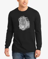 Men's Word Art Long Sleeve Lion T-shirt