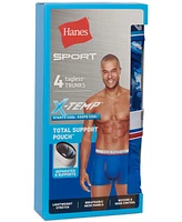 Hanes Men's 4-Pk. Ultimate Sport with X-Temp Total Support Pouch Trunks