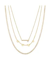 Unwritten 14K Gold Flash-Plated Cubic Zirconia Mama Layered Pendant Necklaces