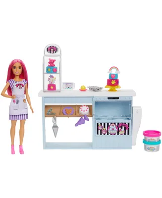 Barbie Doll Bakery Playset with Pink-Haired Petite Doll, Baking Station