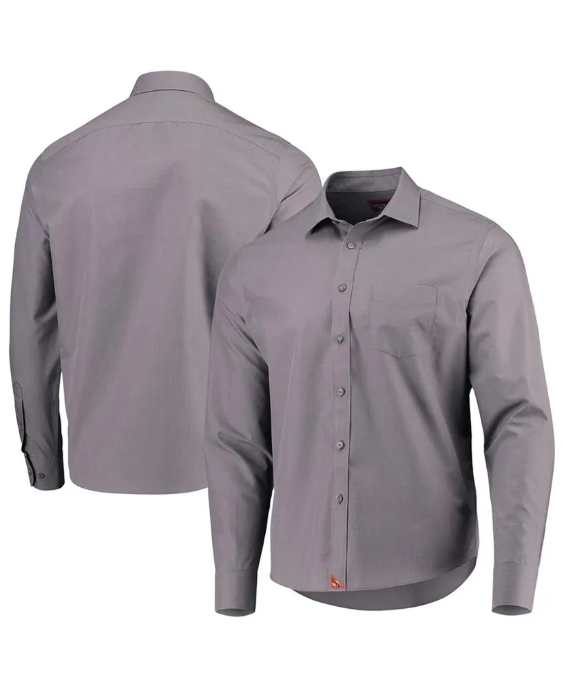 Men's Antigua Black/Gray San Francisco 49ers Carry Long Sleeve Button-Up Shirt Size: Medium