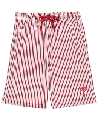 Men's White, Scarlet Philadelphia Phillies Big and Tall Pinstripe Shorts