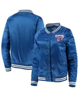 Men's New Era Royal Chicago Cubs Satin Raglan Full-Snap Jacket