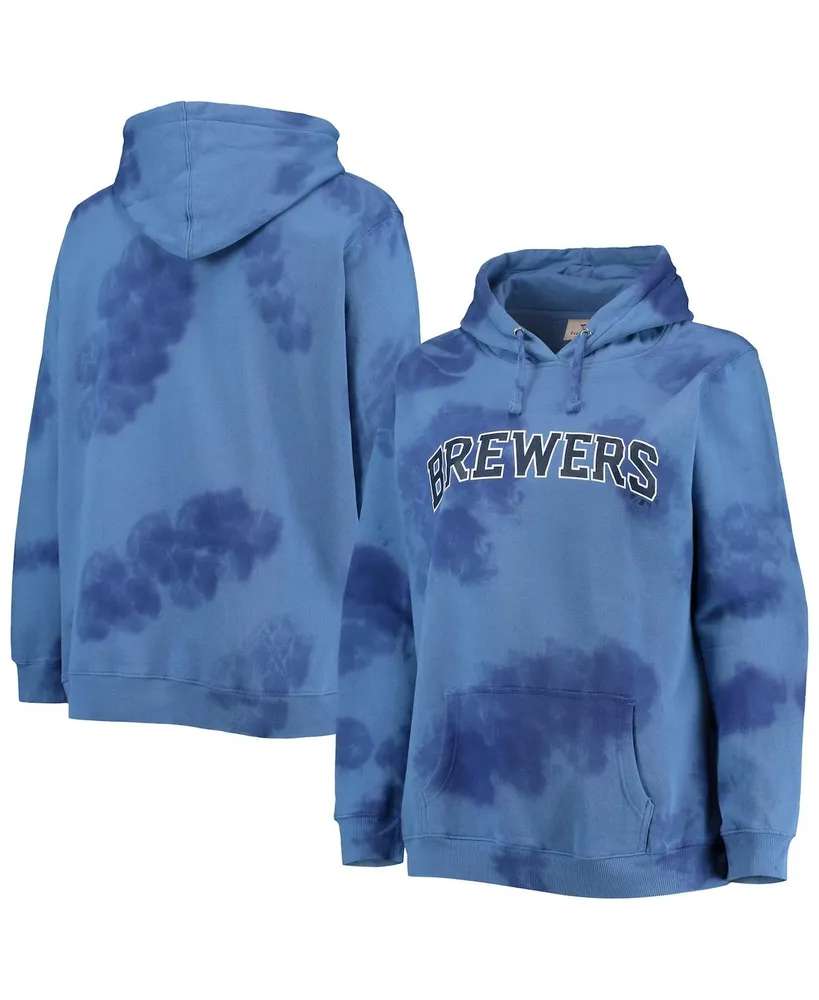 Women's Refried Apparel White Milwaukee Brewers Tie-Dye Pullover Hoodie Size: Small