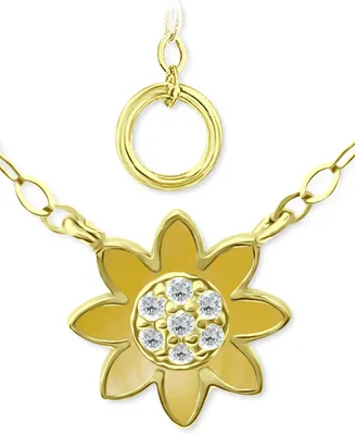 Giani Bernini Cubic Zirconia Sunflower Pendant Necklace in 18k Gold-Plated Sterling Silver, 16" + 2" extender, Created for Macy's