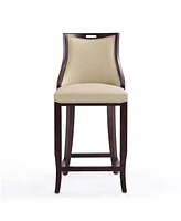 Manhattan Comfort Emperor 19" L Beech Wood Faux Leather Upholstered Barstool