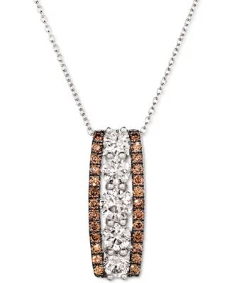 Le Vian Chocolate Diamond (1/2 ct. t.w.) & Nude (1-1/2 Vertical Bar 18" Pendant Necklace 14k Rose, Yellow or White Gold