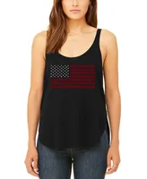 Women's Premium Word Art Flowy Usa Flag Tank Top