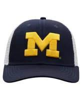 Men's Top of the World Navy, White Michigan Wolverines Trucker Snapback Hat