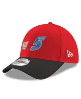 Men's New Era Scarlet, Black Kyle Larson Double Whammy 9Fifty Snapback Adjustable Hat