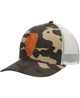Men's Local Crowns Camo Illinois Icon Woodland State Patch Trucker Snapback Hat