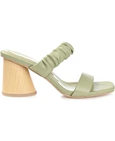 Journee Collection Women's Fayth Ruched Block Heel Sandals