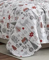 Holly Jolly Lane Oversized Reversible 3 Piece Quilt Set