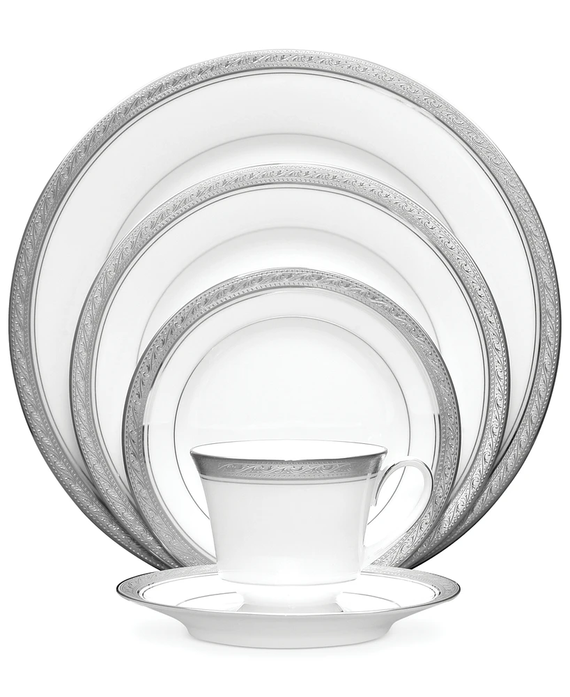 Noritake Dinnerware, Crestwood Platinum 5 Piece Place Setting