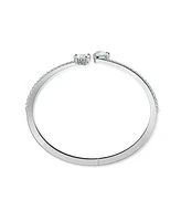 Swarovski Attract Soul Heart Rhodium Plated Bangle - Silver