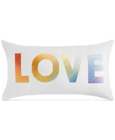 Charter Club Damask Designs Love Decorative Pillow, 12" x 22",, Created for Macy's