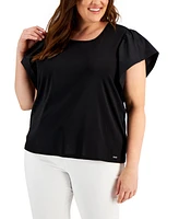 Calvin Klein Plus Flutter Sleeve Top