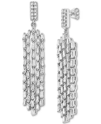 Diamond Multi-Chain Dangle Drop Earrings (1 ct. t.w.) in 10k White Gold