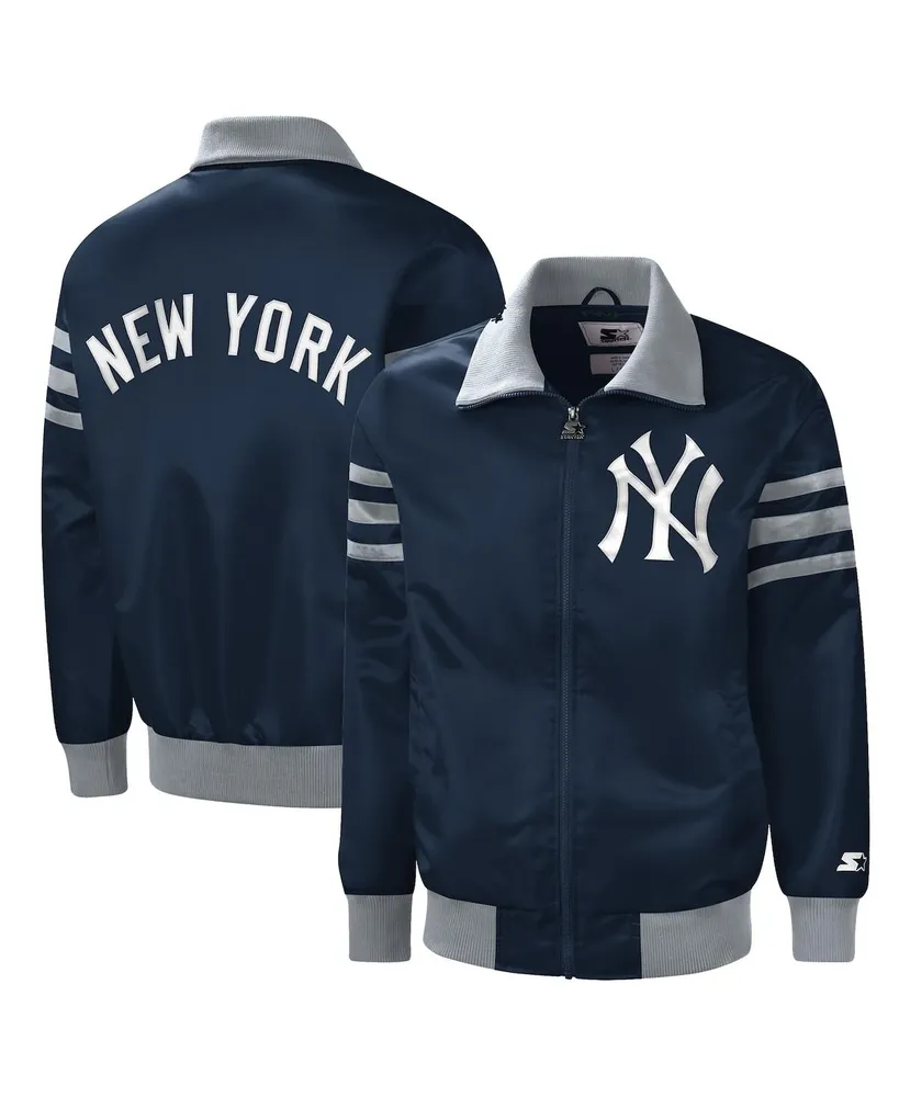 Detroit Tigers Starter The Captain II Full-Zip Varsity Jacket - Navy