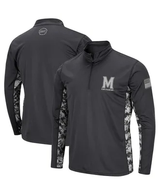 Men's Colosseum Charcoal Maryland Terrapins Oht Military-Inspired Appreciation Digi Camo Quarter-Zip Jacket