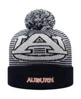 Big Boys Top of the World Navy Auburn Tigers Line Up Cuffed Knit Hat with Pom