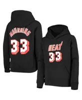 Big Boys Mitchell & Ness Alonzo Mourning Black Miami Heat Hardwood Classics Name and Number Pullover Hoodie