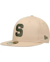 Men's New Era Tan Michigan State Spartans Camel & Rifle 59Fifty Fitted Hat