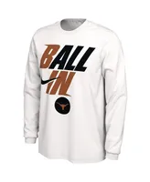 Men's Nike White Texas Longhorns Ball In Bench Long Sleeve T-shirt