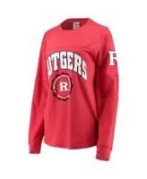 Women's Pressbox Scarlet Rutgers Knights Edith Long Sleeve T-shirt