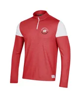 Men's Under Armour Red Wisconsin Badgers Gameday Tri-Blend Quarter-Zip Jacket