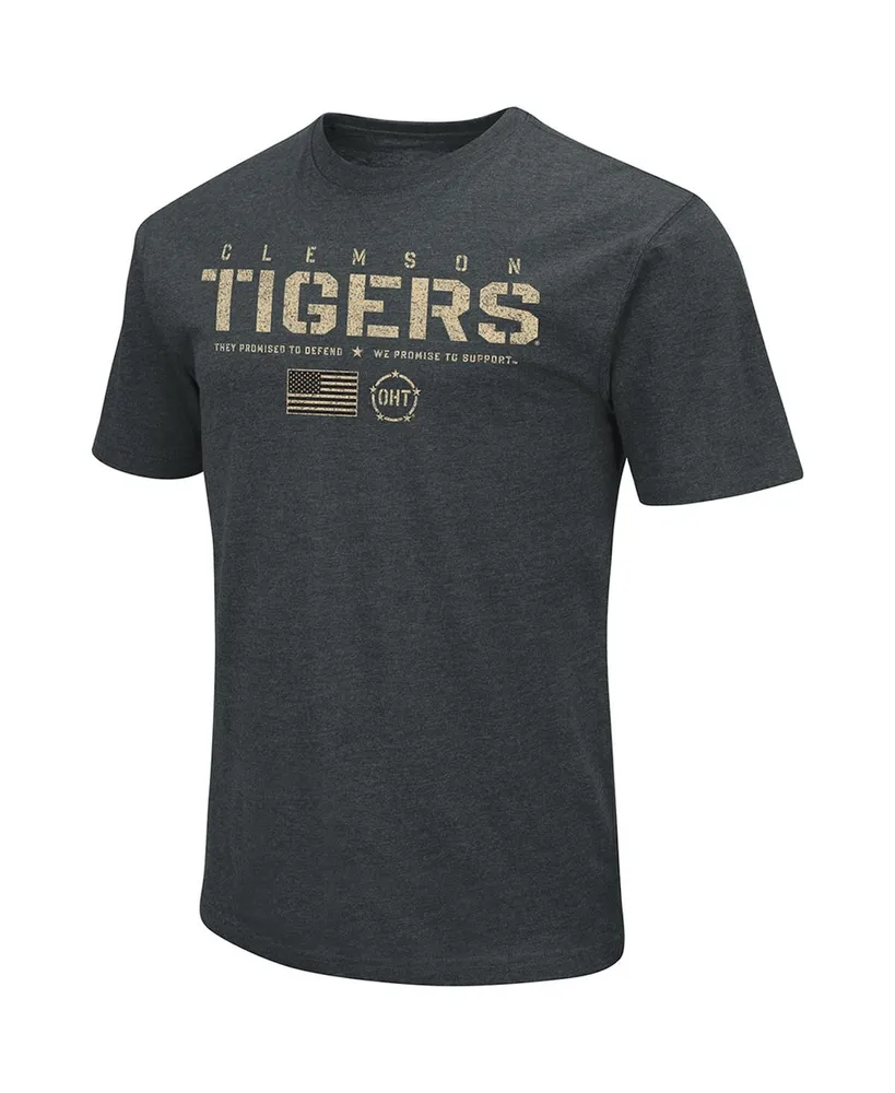 Men's Colosseum Heathered Black Clemson Tigers Oht Military-Inspired Appreciation Flag 2.0 T-shirt