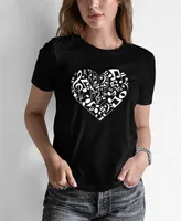 Women's Word Art Heart Notes T-shirt