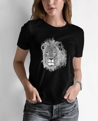 Women's Word Art Lion T-shirt