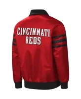 Men's Starter Red Cincinnati Reds The Captain Ii Full-Zip Varsity Jacket