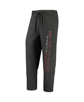 Men's Concepts Sport Heathered Charcoal, Navy Illinois Fighting Illini Meter T-shirt and Pants Sleep Set