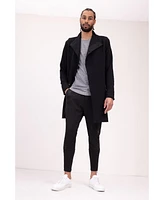 Ron Tomson Men's Modern Asymmetrical Raw Edge Rebel Cardigan Sweater