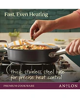 Anolon Accolade Forged Hard-Anodized Nonstick Cookware Set, 10-Piece, Moonstone