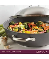 Anolon Accolade Forged Hard-Anodized Nonstick Wok with Lid, 13.5-Inch, Moonstone