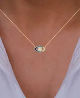 Cubic Zirconia Evil Eye Pendant Necklace in 14k Gold-Plated Sterling Silver, 16" + 1" extender