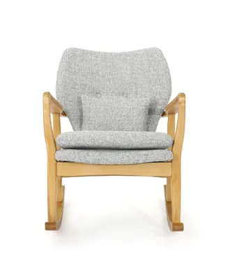 Benny Mid-Century Modern Tufted Rocking Chair with Accent Pillow