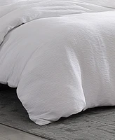 Vera Wang Solid Textured Pleats 3-Pc. Duvet Cover Set