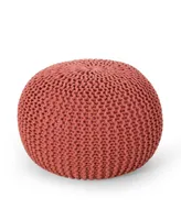 Nahunta Modern Knitted Round Pouf