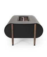 Vernon Outdoor Rectangular Fire Pit with Tank Holder