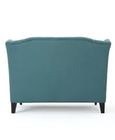 Leora Contemporary Tufted Wingback Loveseat