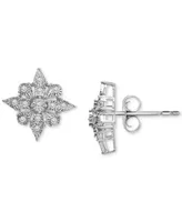 Diamond Cluster Stud Earrings (1/10 ct. t.w.) in Sterling Silver, Created for Macy's