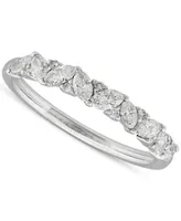 Diamond Marquise & Round Band (1/2 ct. t.w.) in 14k White Gold